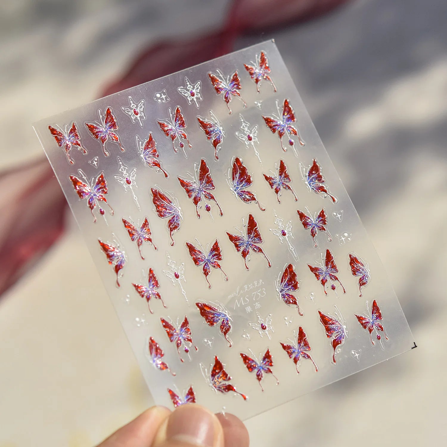 5D Butterfly Blooming Flowers Nail Art Stickers