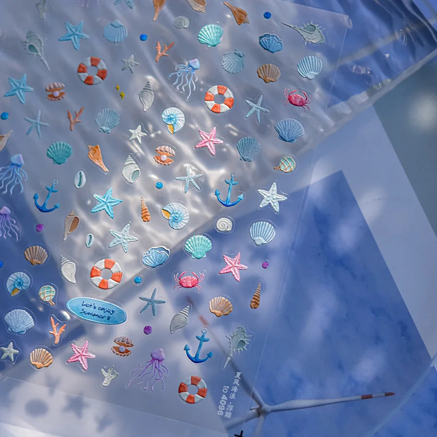 Goldfish Cavort Water 5D Nail Art Stickers Manicure Decal