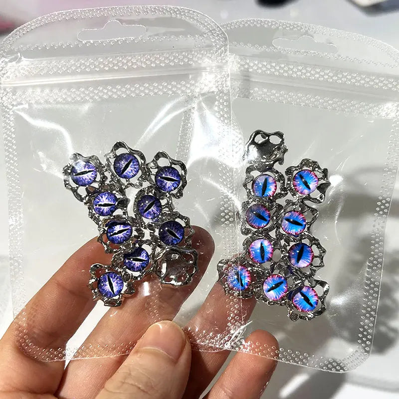 20/50Pcs 3D Crystal Animal Eye Beads Nail Charms 6/8/10mm