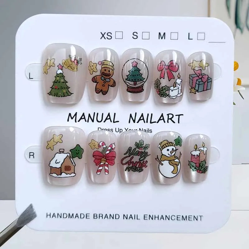 10Pcs Christmas False Nails