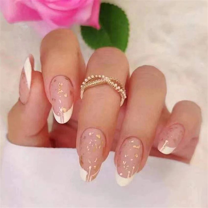 24P/Set Medium-length Almond Press on Nails