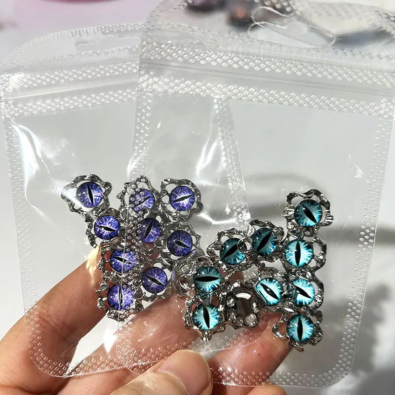 20/50Pcs 3D Crystal Animal Eye Beads Nail Charms 6/8/10mm
