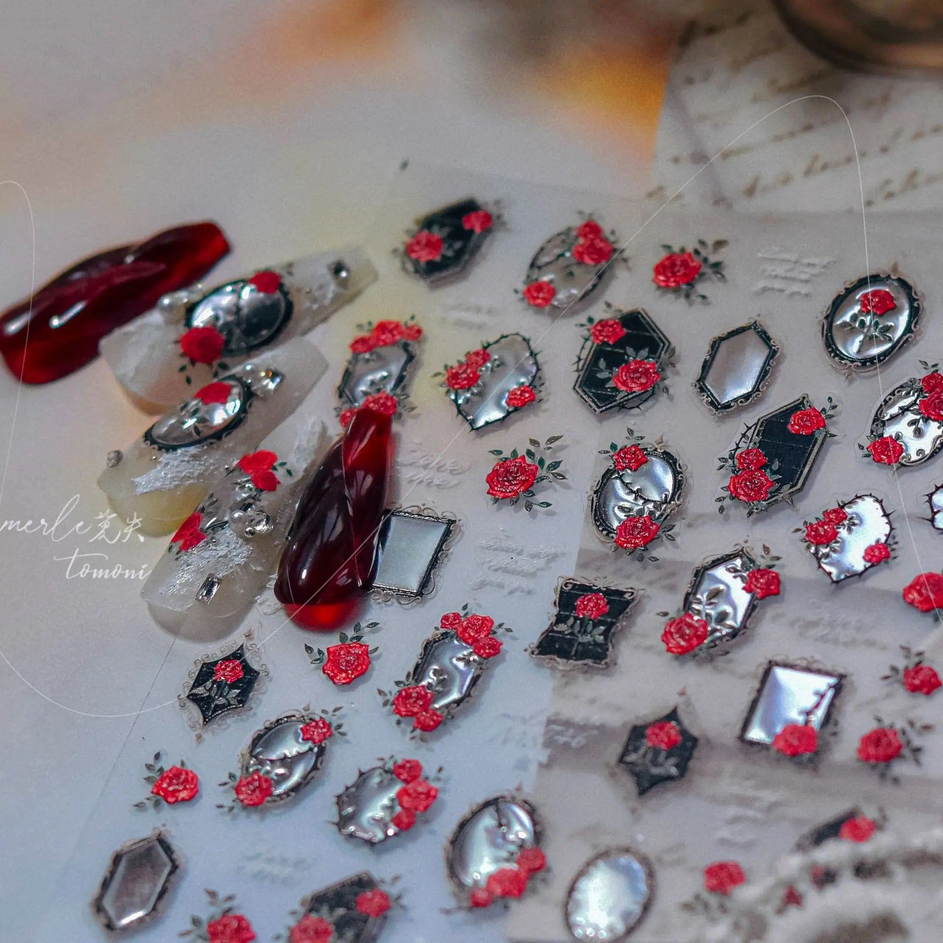 Vintage Clocks 5D Nail Art Stickers Abstract Prints