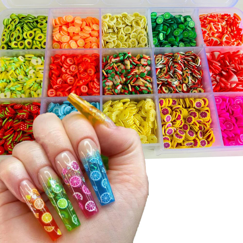 Nail Fruit Slices Polymer Clay 3D