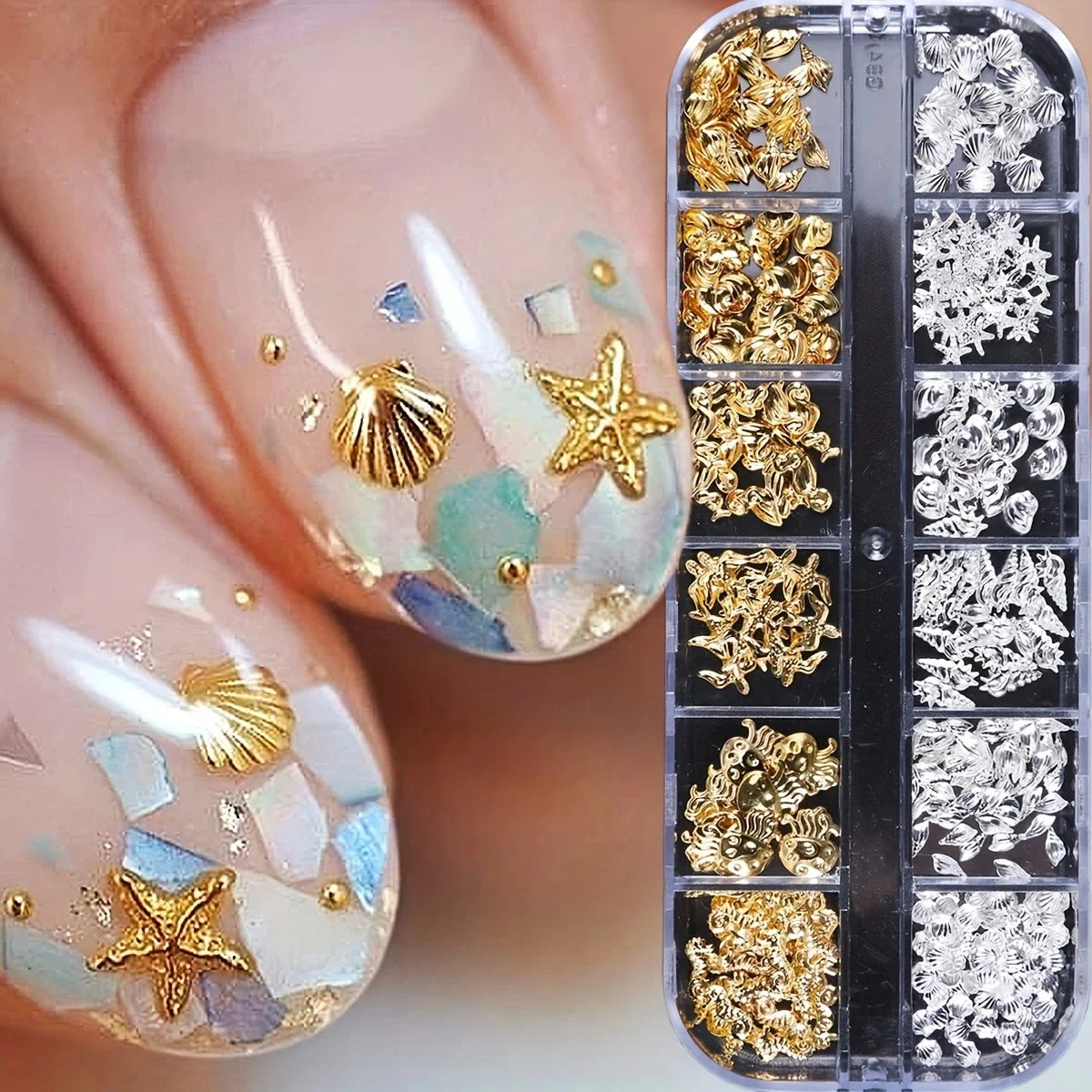 Ocean Starfish Shell Nail Charms