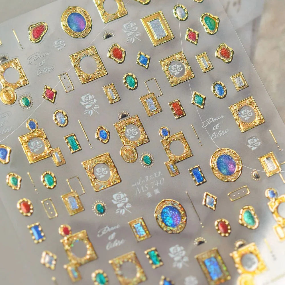 Gorgeous Gemstone Luxury 5D Nail Art Stickers