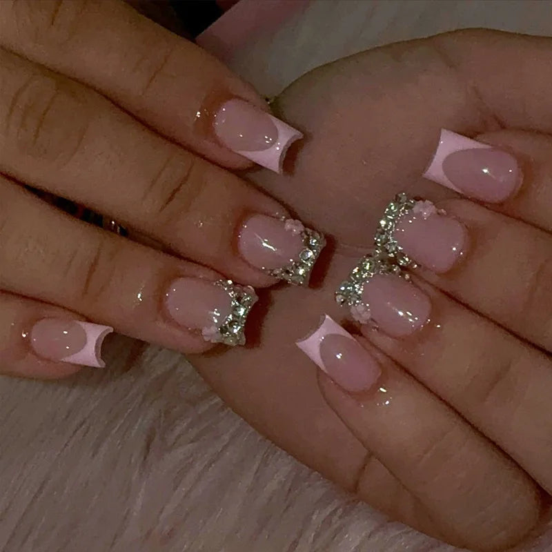 24pcs Press on Nails Short