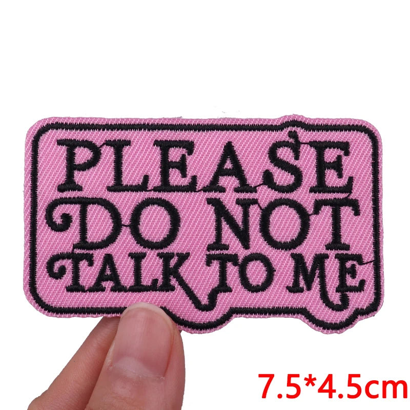 Personality Slogan Embroidered Patches