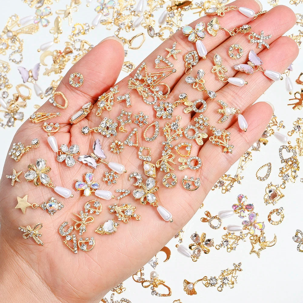 50Pcs Random Mix luxury nail charm