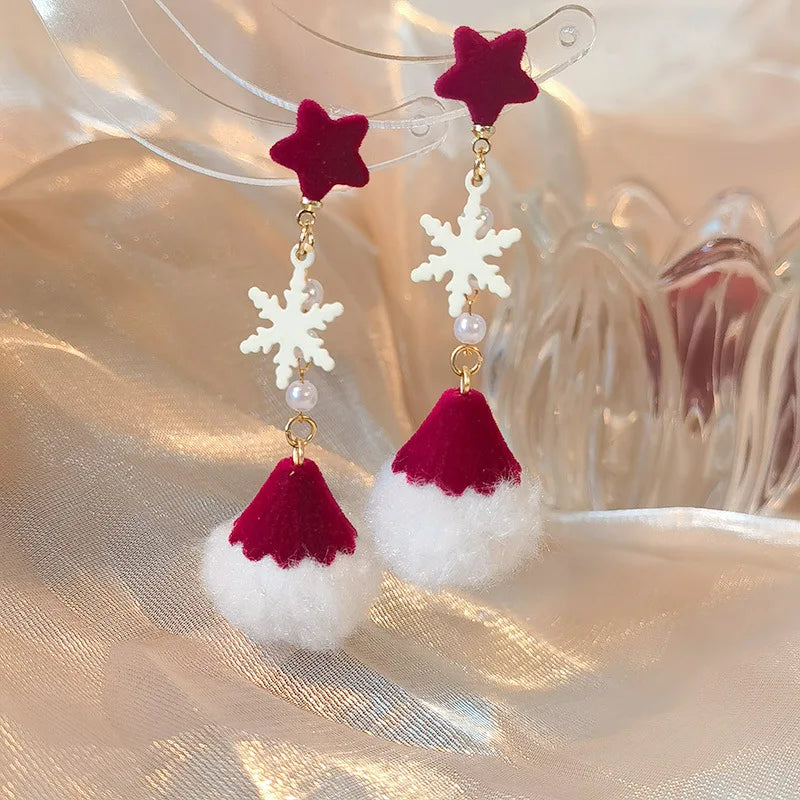 Merry Christmas Velvet Dangle Earrings