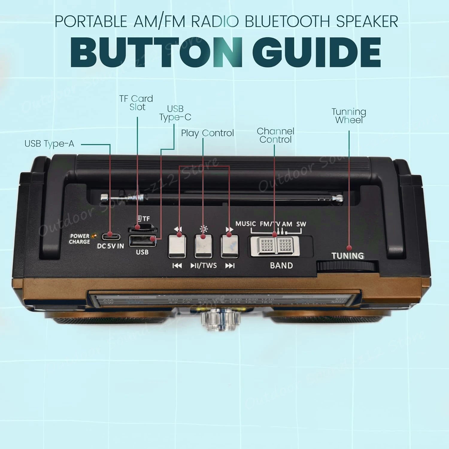 Transistor Radio Rechargeable Battery-Operated