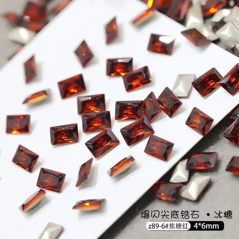 50pcs Dazzling Zircon Nail Art Rhinestone Mini 1-4mm Mixed-shape