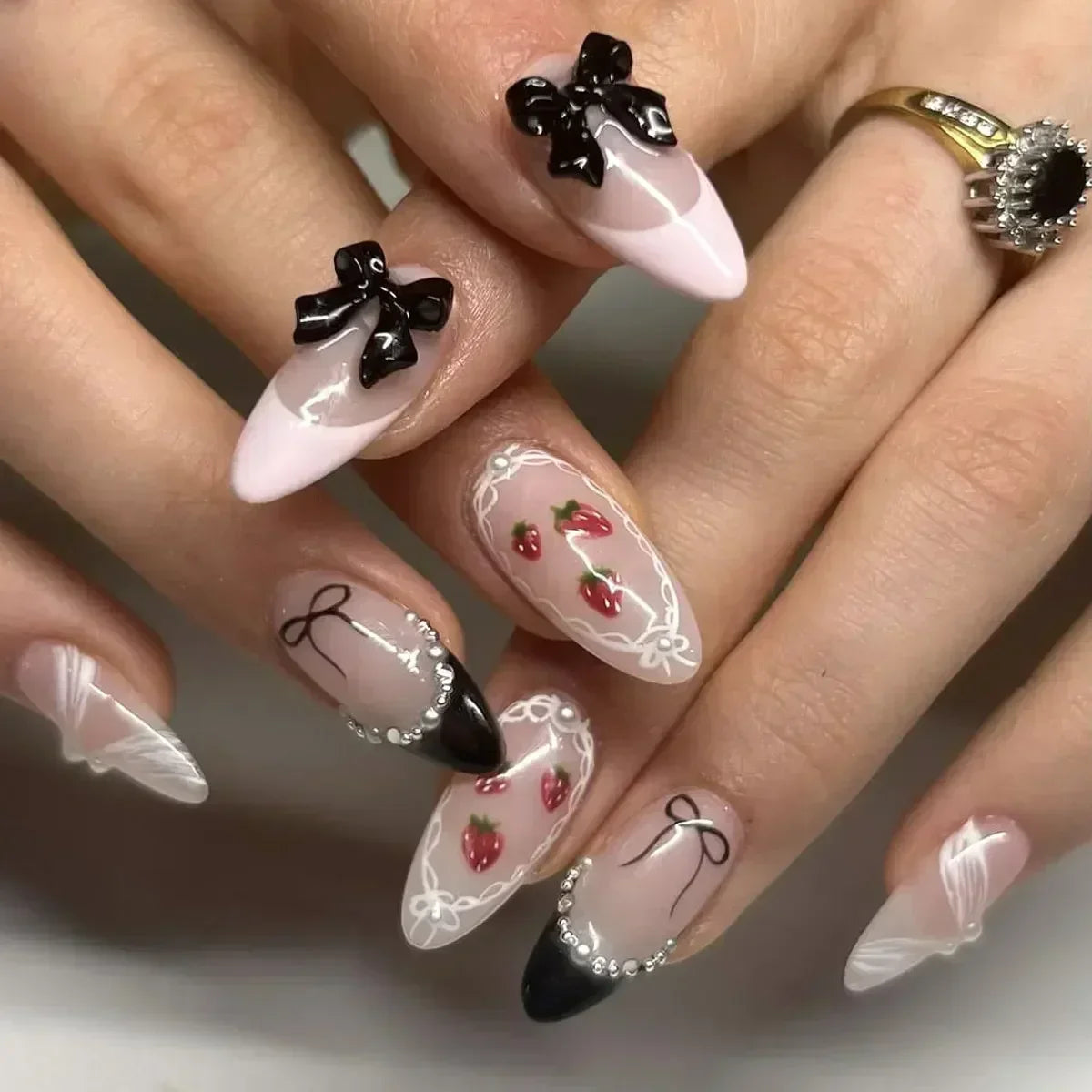 24pcs Press on Nails Short