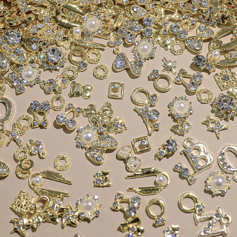 50Pcs 3D Mixed Random Luxury Nail Charms