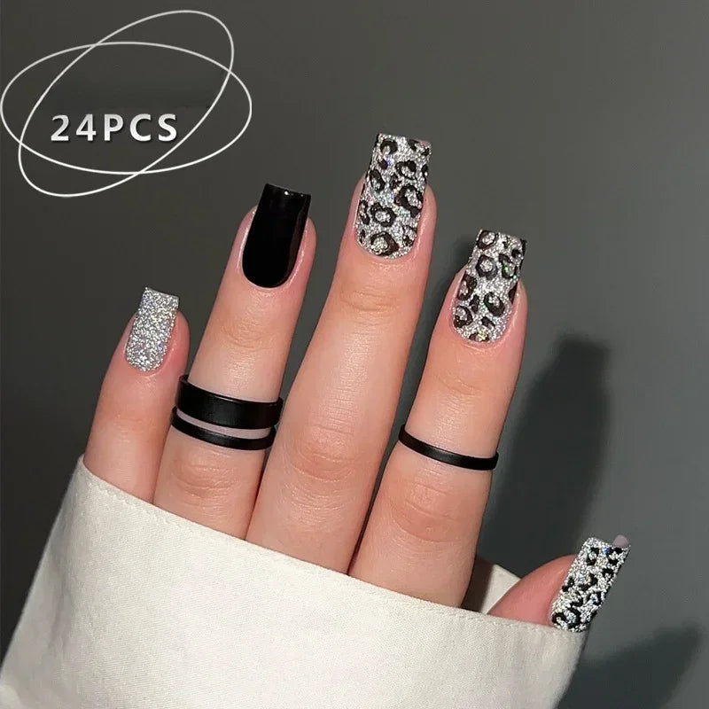 24pcs Press on Nails Short