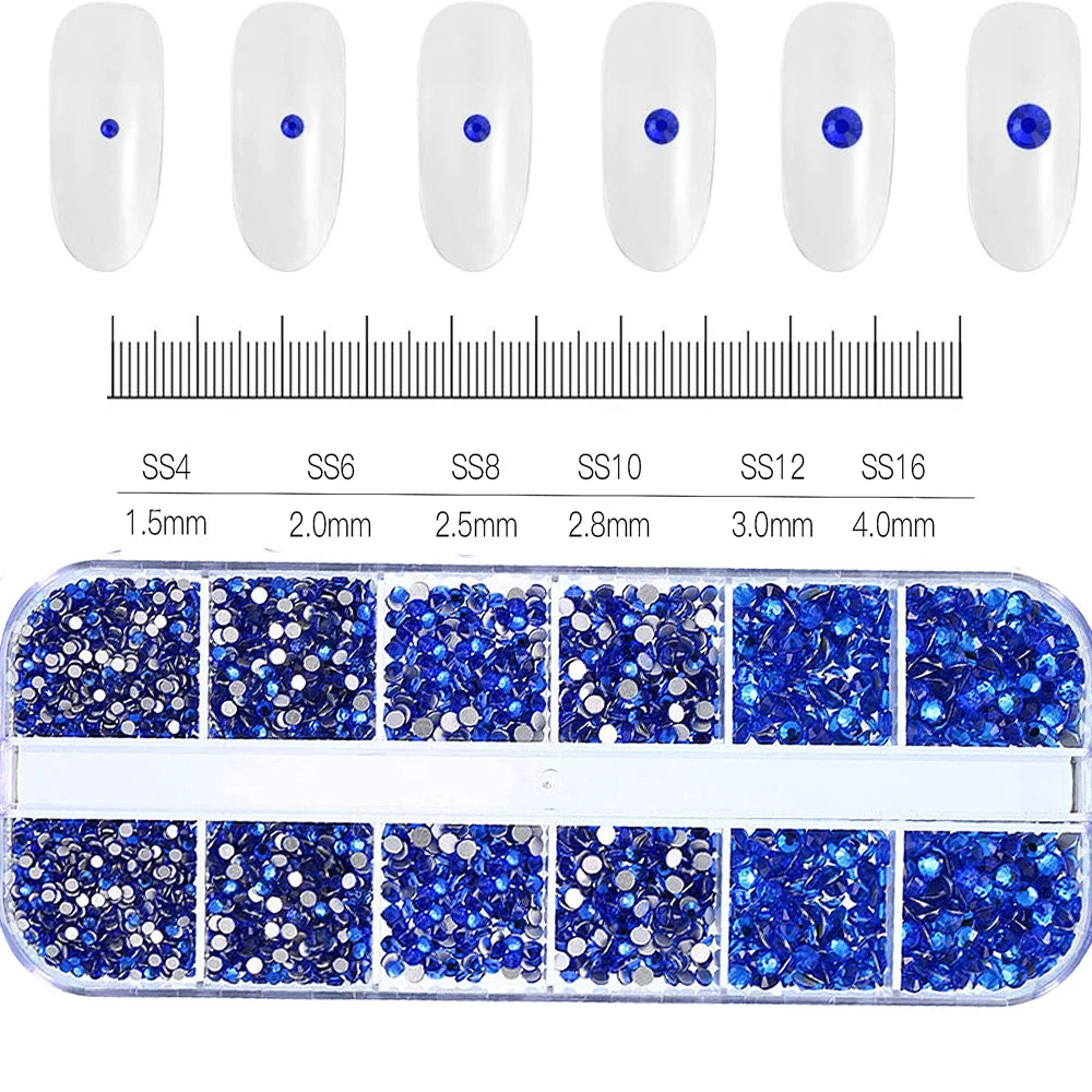 12Grid Mixed Nail Rhinestones Flat-back