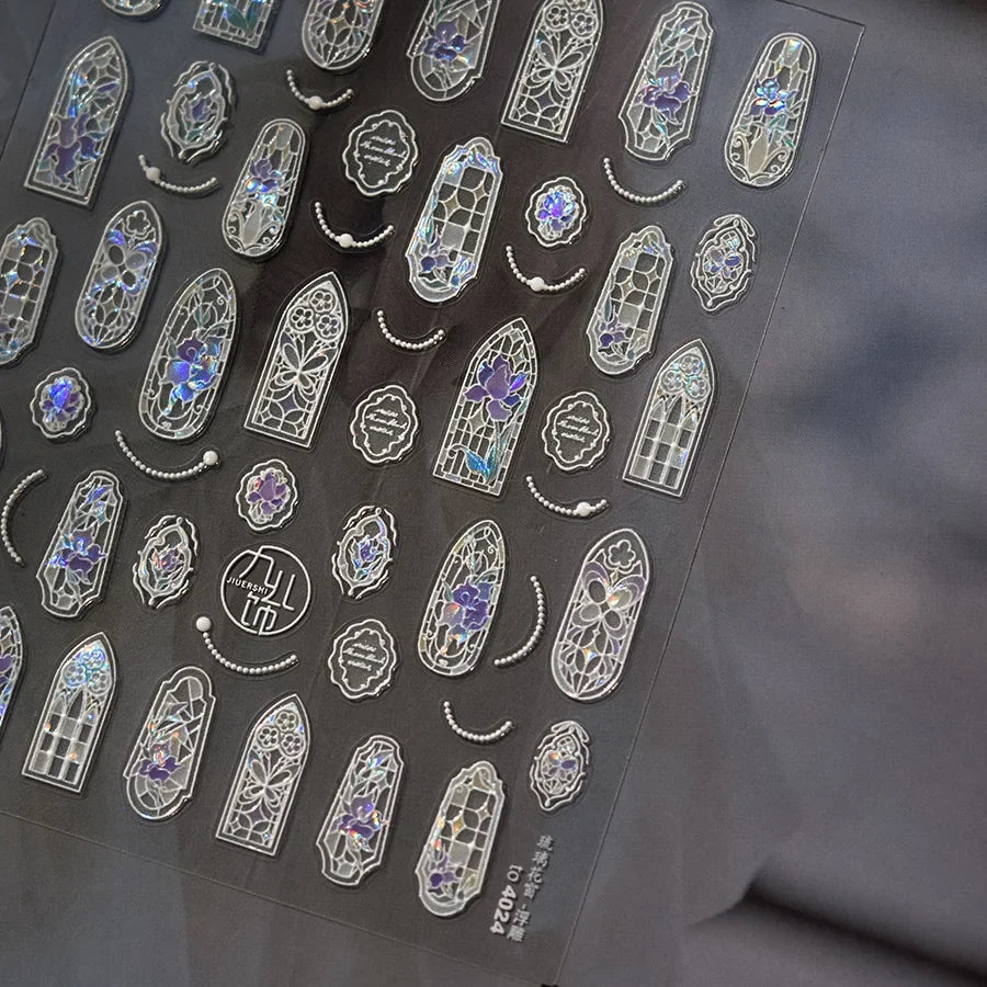 Vintage Clocks 5D Nail Art Stickers Abstract Prints