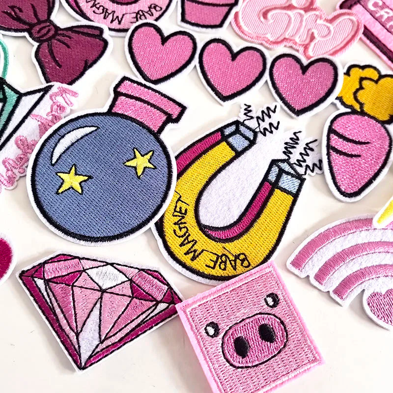 20Pcs/lot Pink Red Multiple Styles Patches