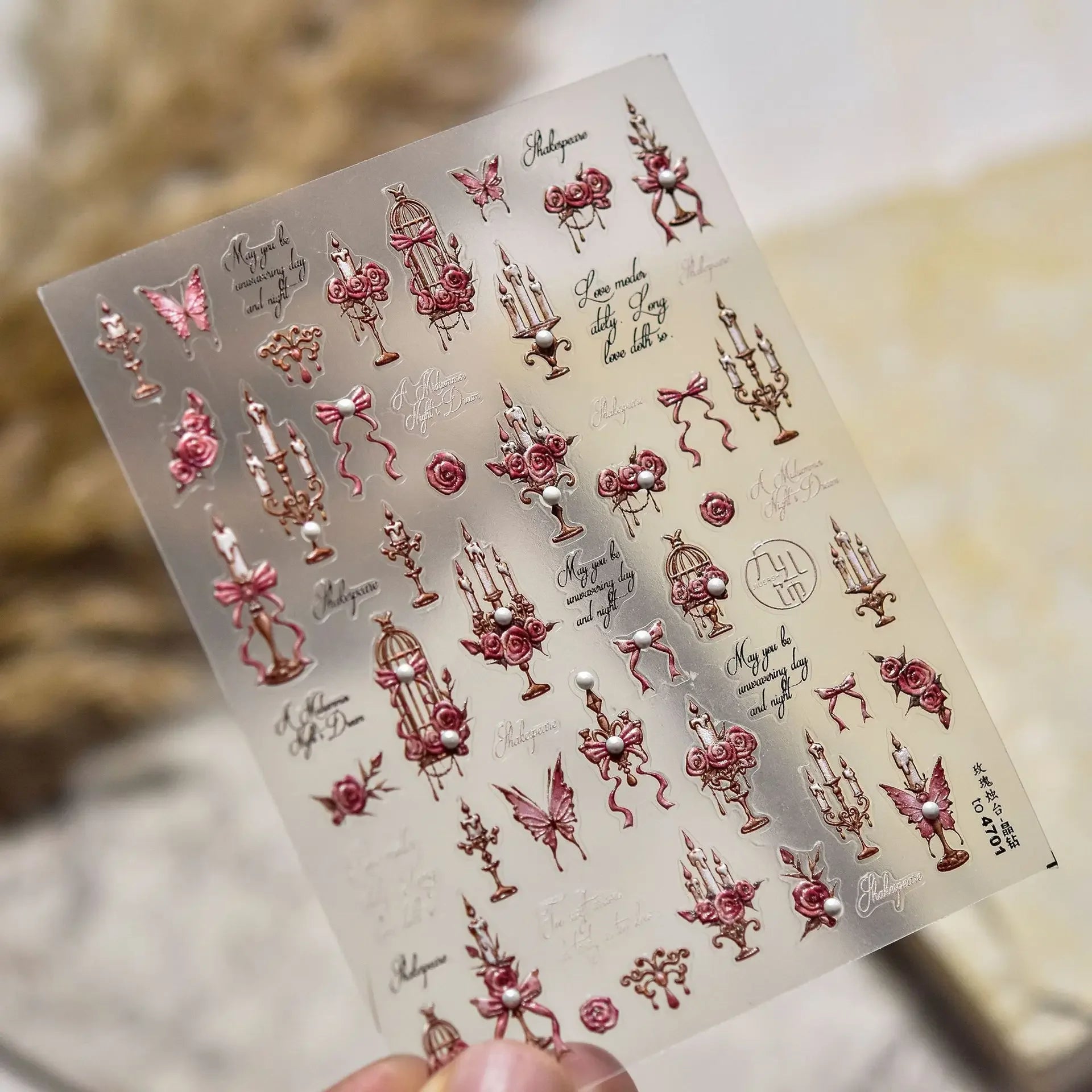 Jelly Butterfly Rhinestone Crystal 5D Nail Art Sticker