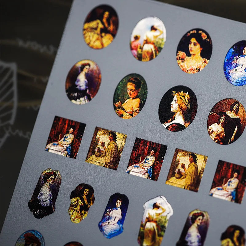 5D metallic gloss retro nail stickers