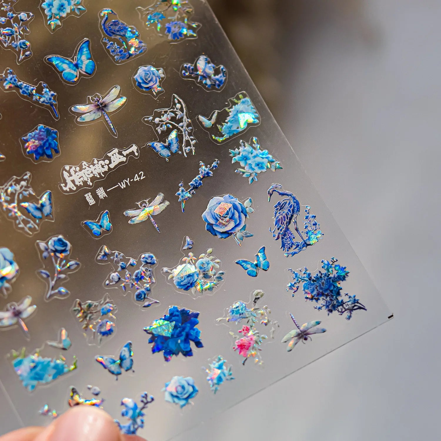 5D Butterfly Blooming Flowers Nail Art Stickers