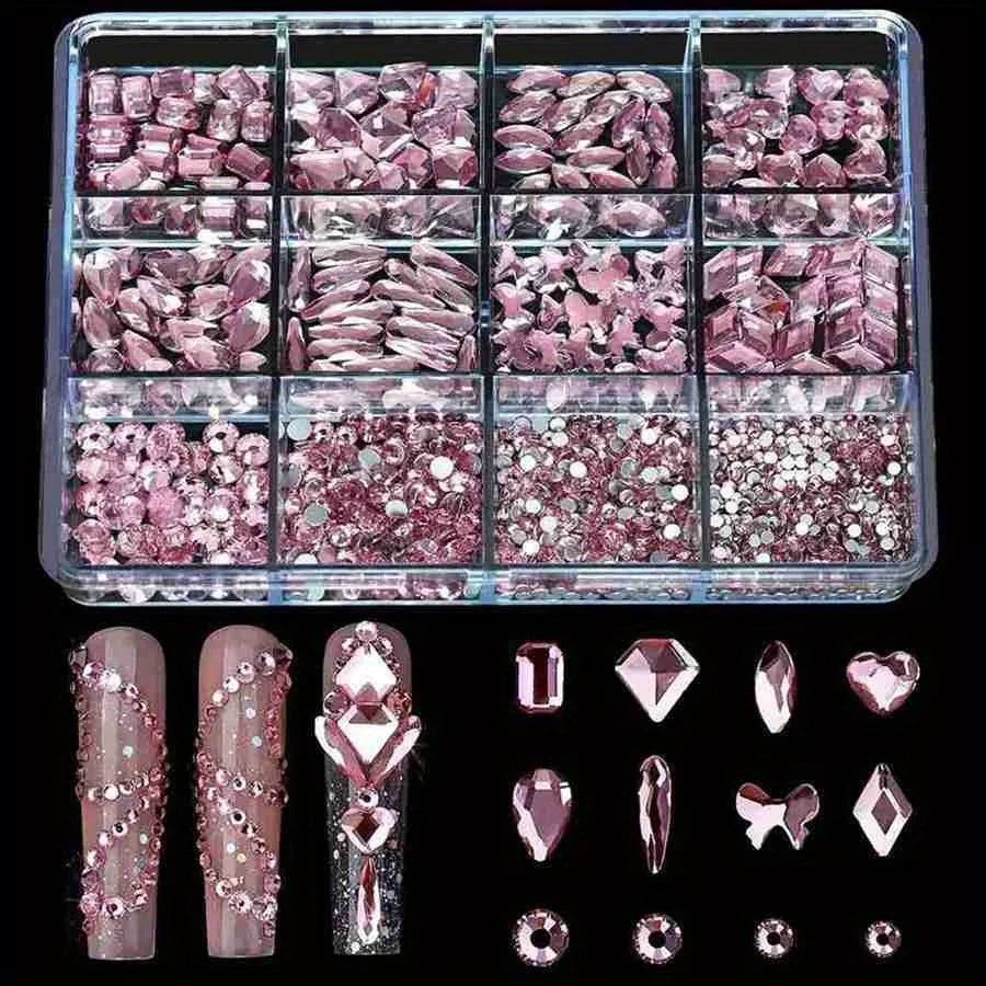 12 Grid/Box 3D Nail Art Alloy Gem Rhinestone