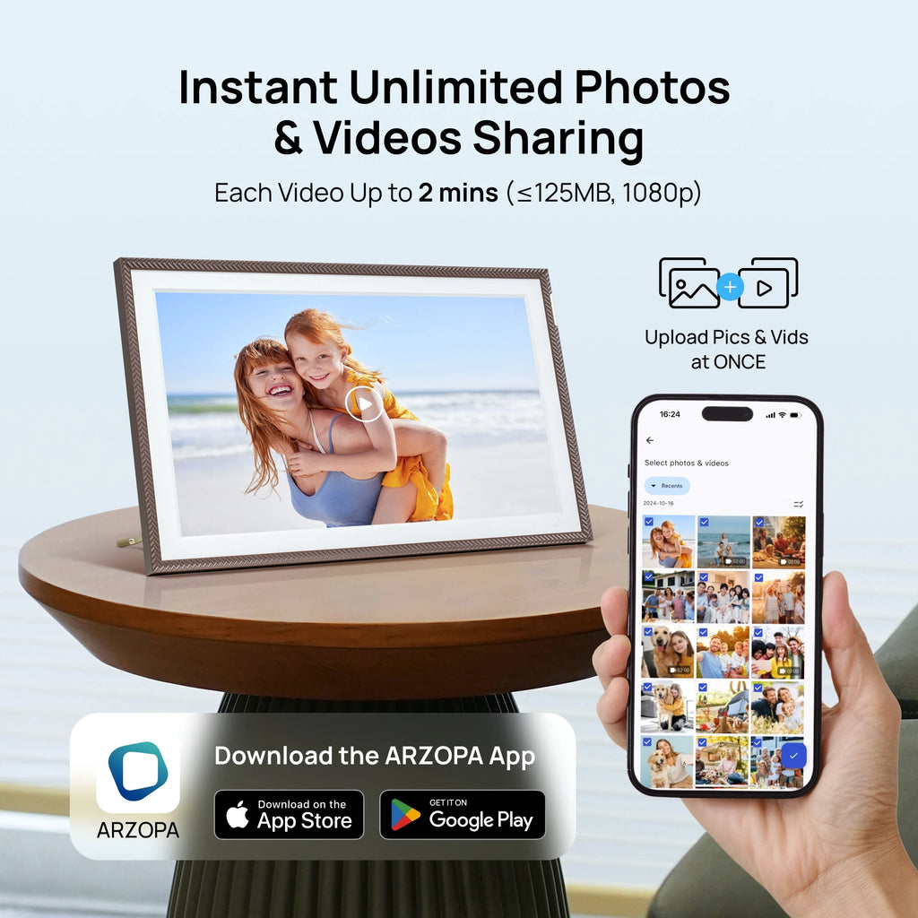 ARZOPA 15.6 Inch 1920 x 1080 FHD IPS Electronic Digital Picture Frame