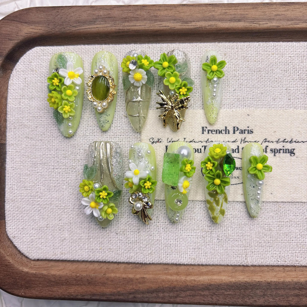 Press-On Nails - Spring Floral Design