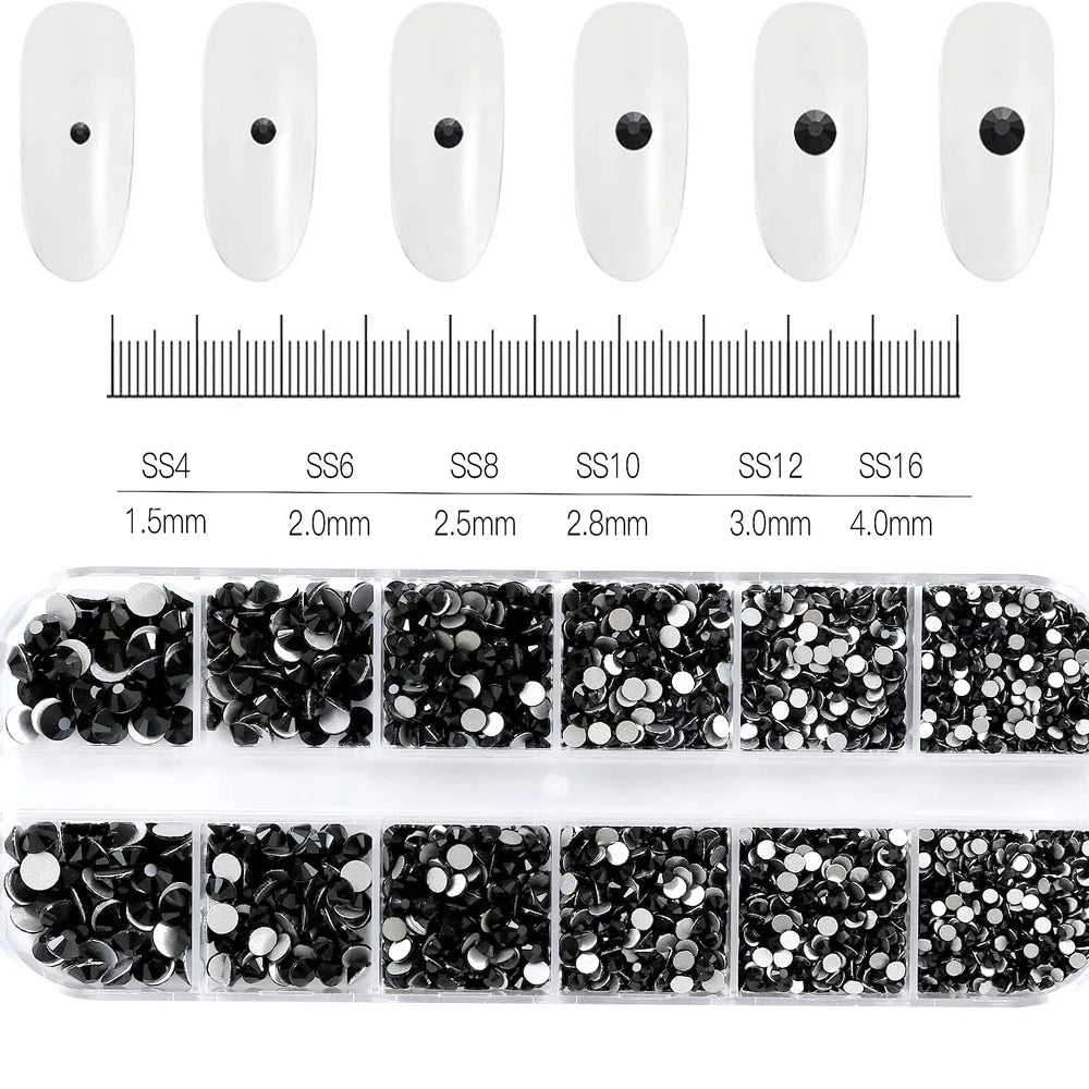 12Grid Mixed Nail Rhinestones Flat-back