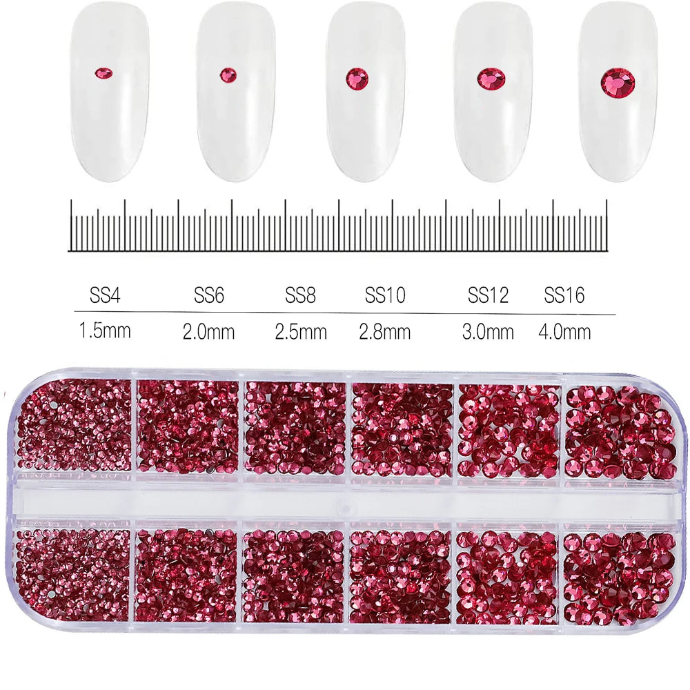 12Grid Mixed Nail Rhinestones Flat-back