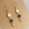 Handmade Crystal Earth Saturn Cosmic Sun Earrings