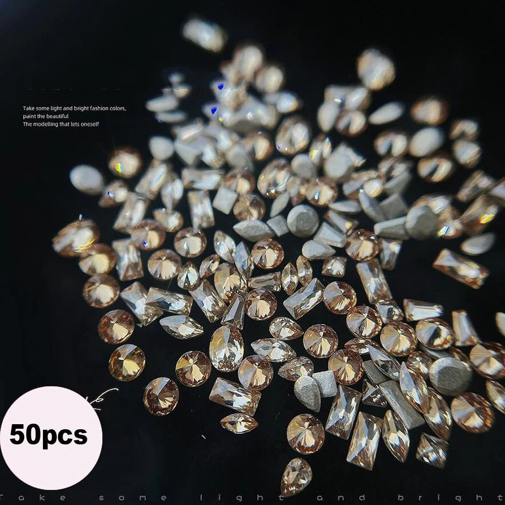 50Pcs Random Mix luxury nail charm