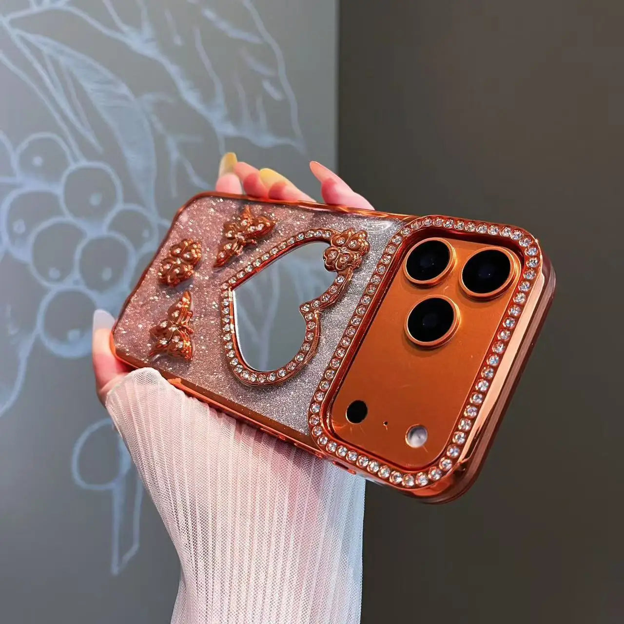 Luxury Electroplate Butterfly Glitter Diamond Case