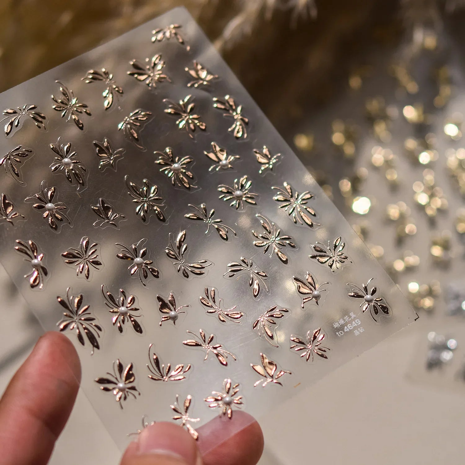 Jelly Butterfly Rhinestone Crystal 5D Nail Art Sticker