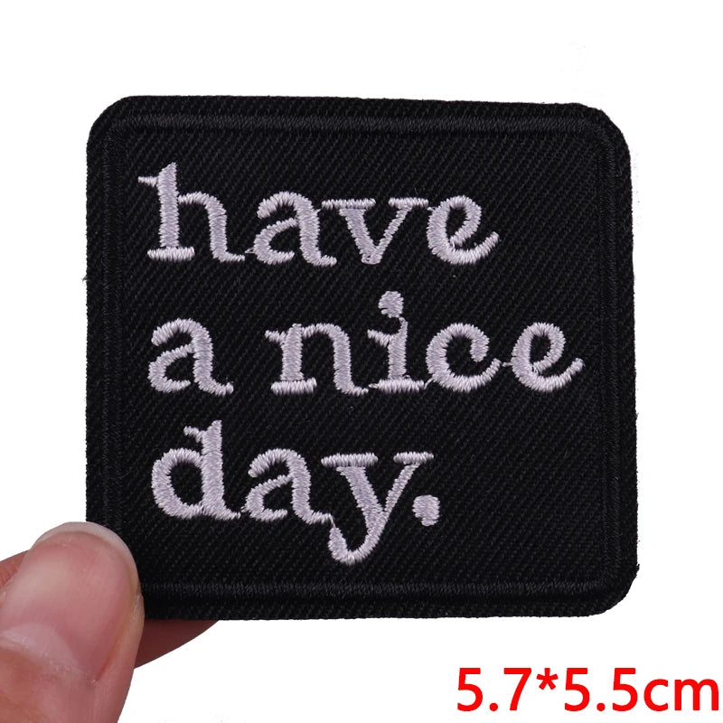 Personality Slogan Embroidered Patches