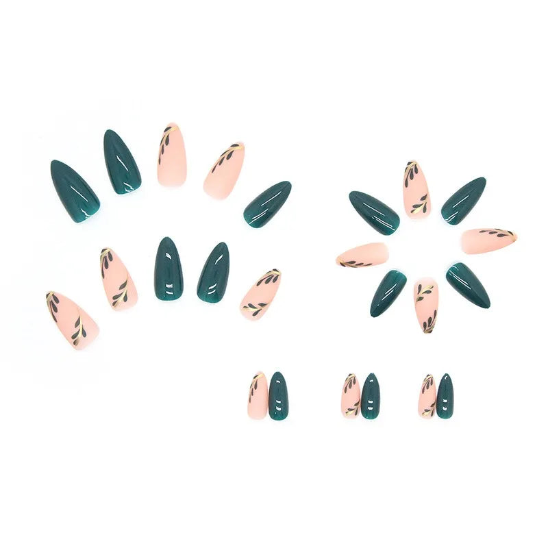 24P/Set Medium-length Almond Press on Nails
