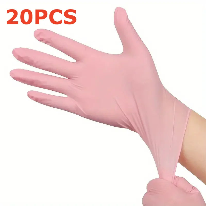 50/100PCS Pink Nitrile Disposable Gloves Latex Free