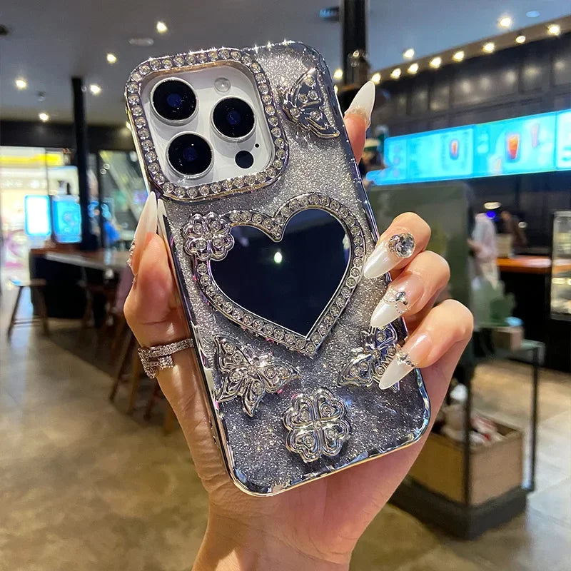 Luxury Electroplate Butterfly Glitter Diamond Case