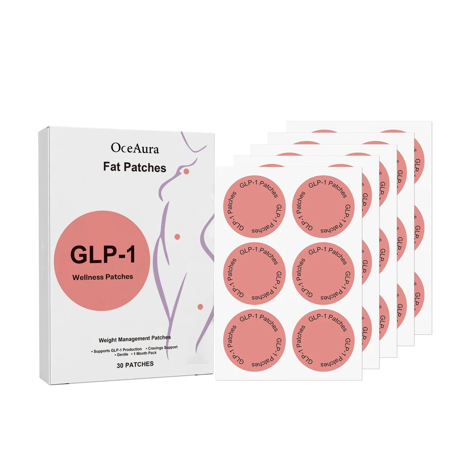 OceAura GLP-1 Patches Appetite Control Belly Fat Burner