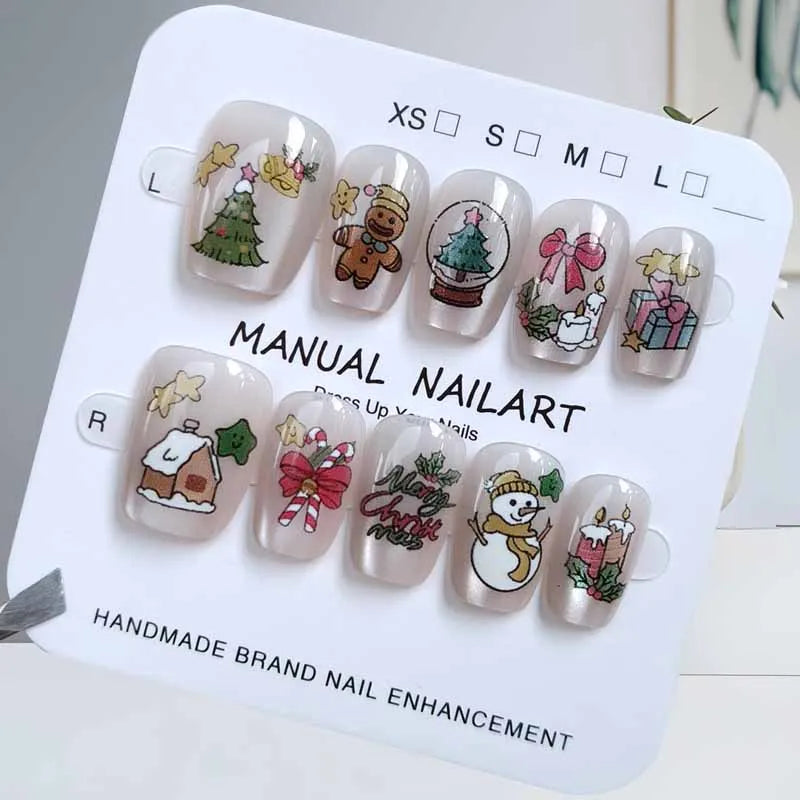10Pcs Christmas False Nails