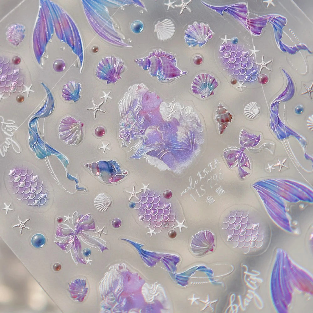 Goldfish Cavort Water 5D Nail Art Stickers Manicure Decal