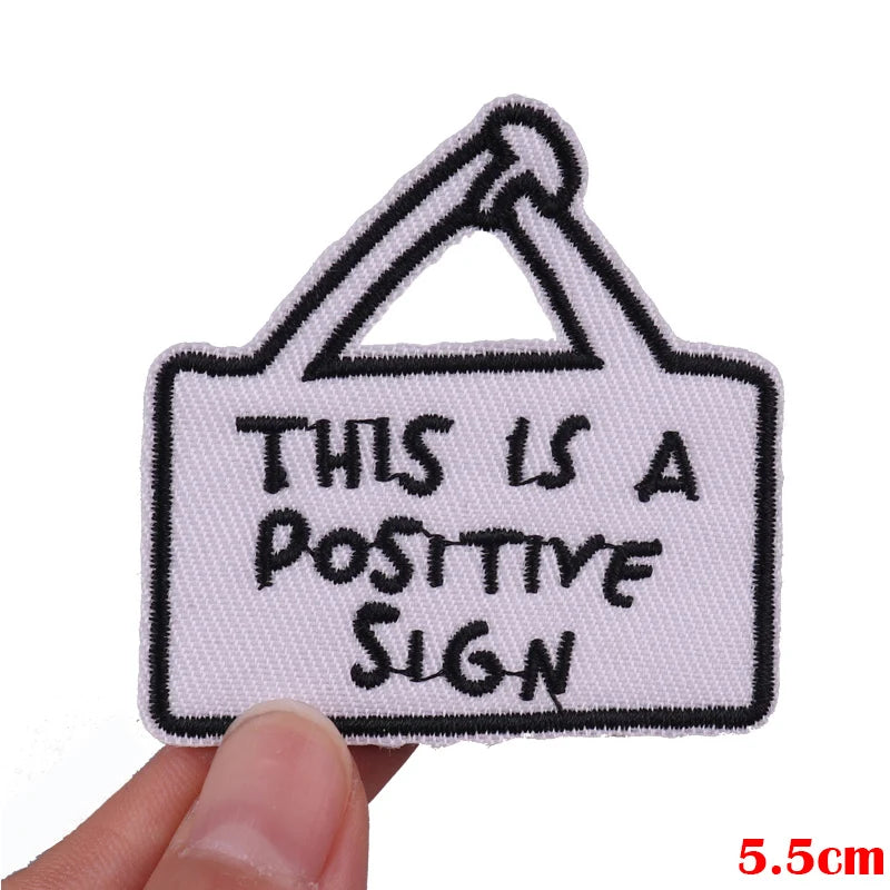Personality Slogan Embroidered Patches