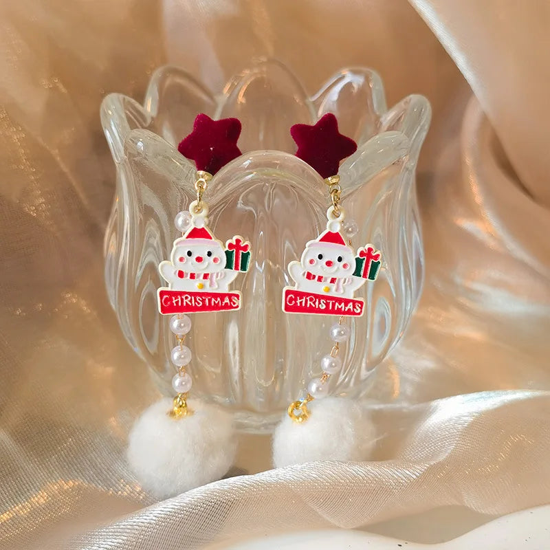 Merry Christmas Velvet Dangle Earrings