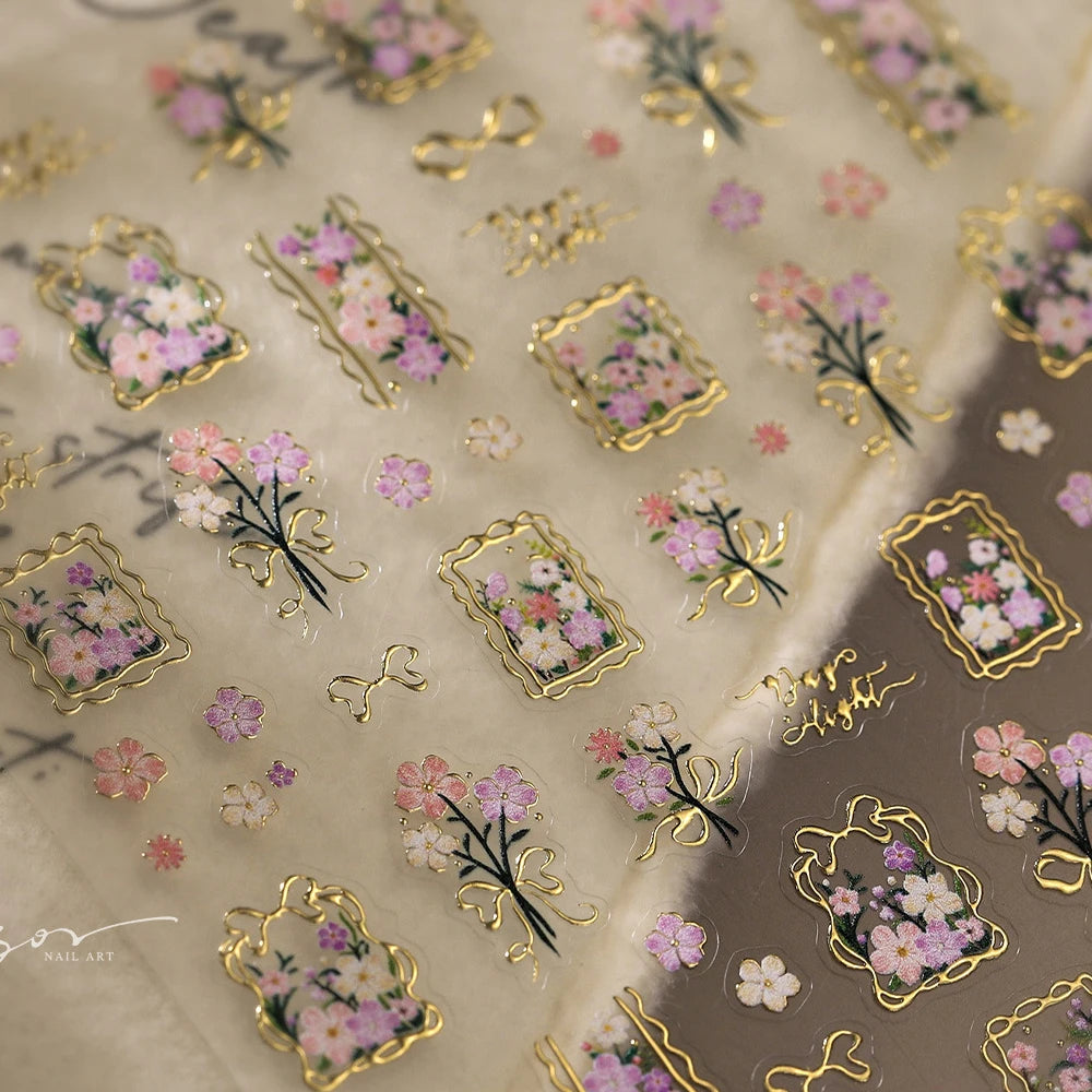 Vintage Clocks 5D Nail Art Stickers Abstract Prints