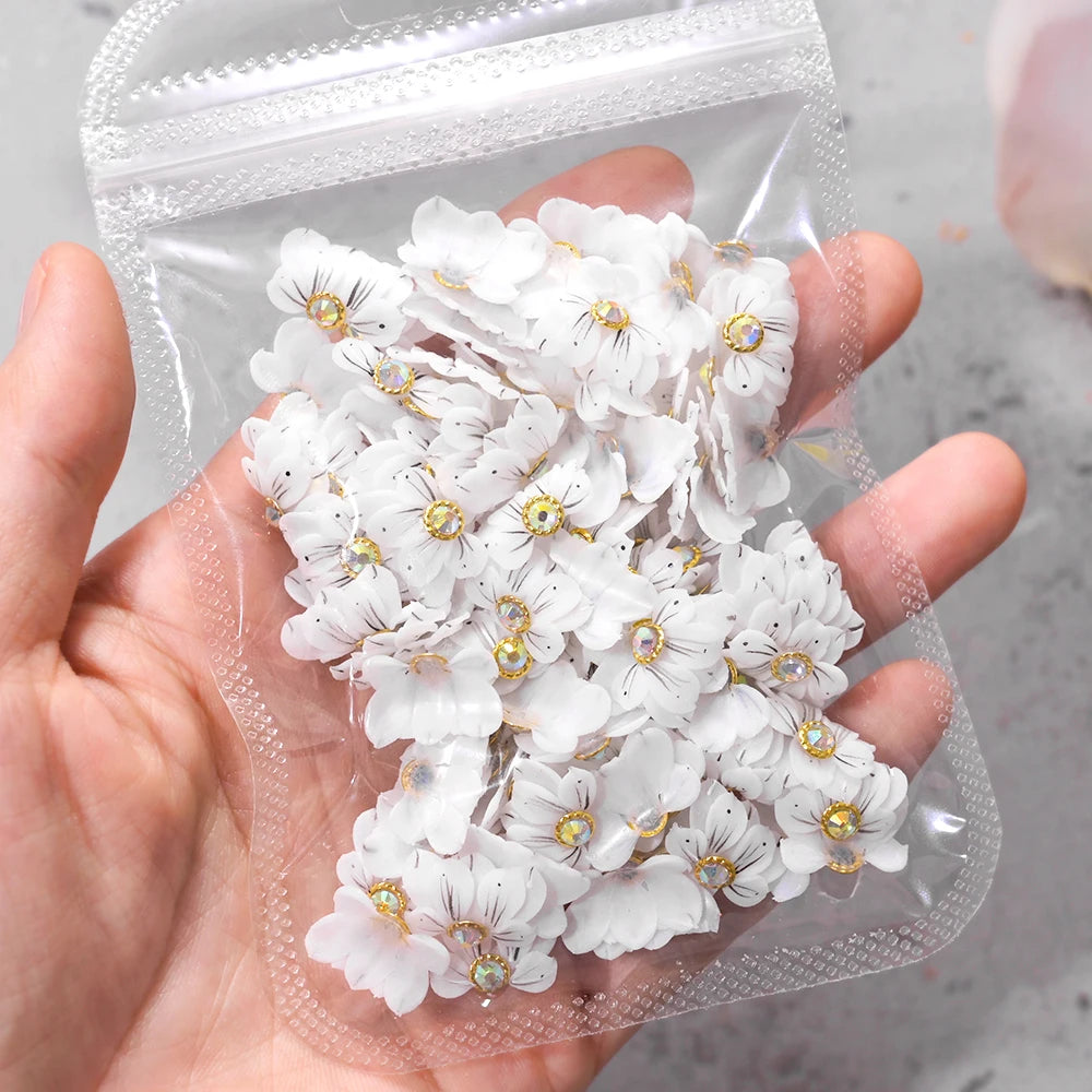 10/30PCS 3D Handmade Acrylic Carved Flower