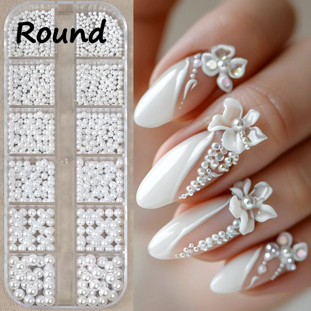 12Grids Christmas Nail Rhinestone Mixed Size