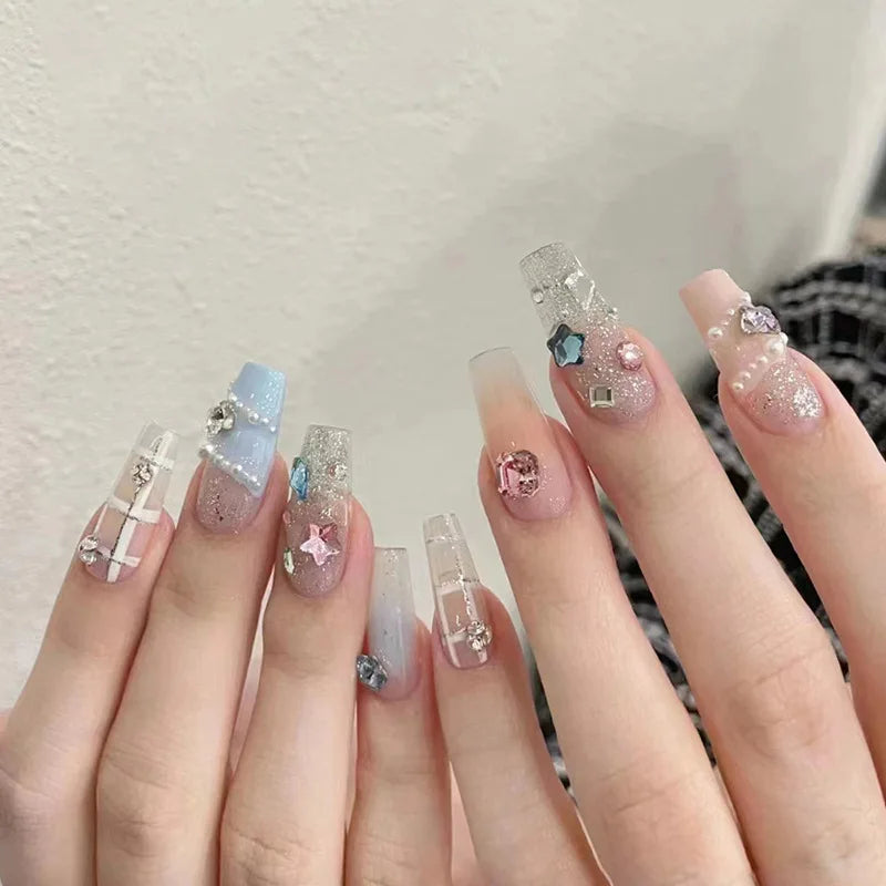 24pcs Press on Nails Short