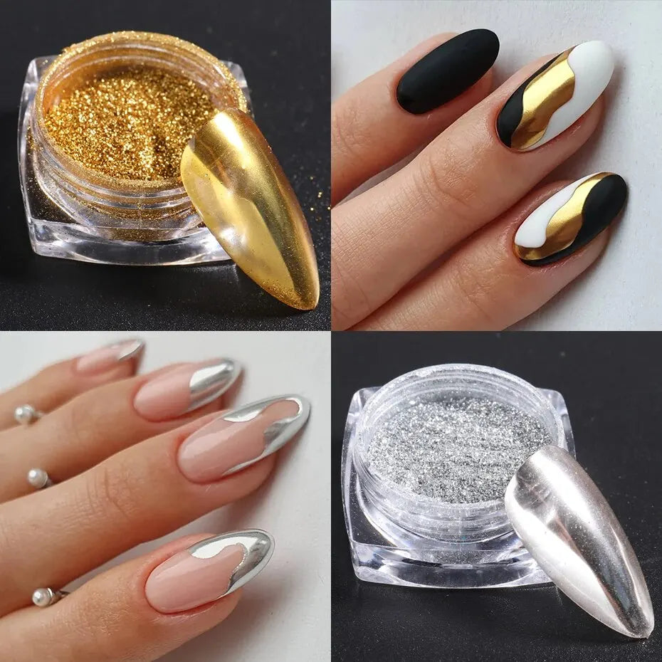 23 Colors Metallic Chrome Nail Powder Set