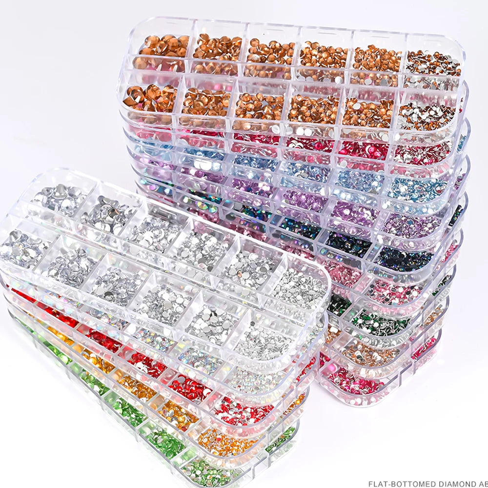 12Grid Mixed Nail Rhinestones Flat-back