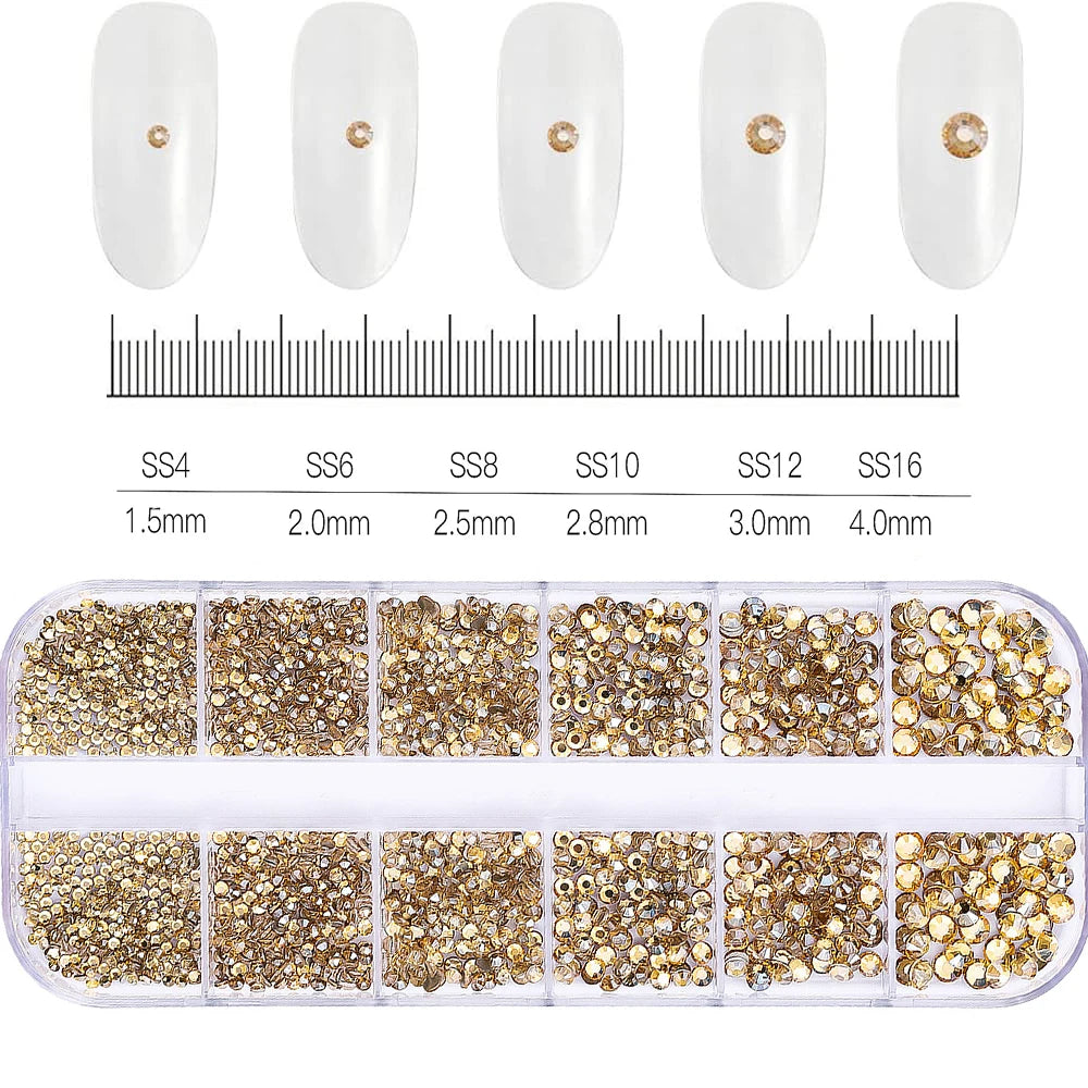 12Grid Mixed Nail Rhinestones Flat-back